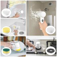 Cepillo de Limpieza Eléctrico Cepillo de Frotar Potente con 5 Cabezas Reemplazables para Baño y Cocina - details 0