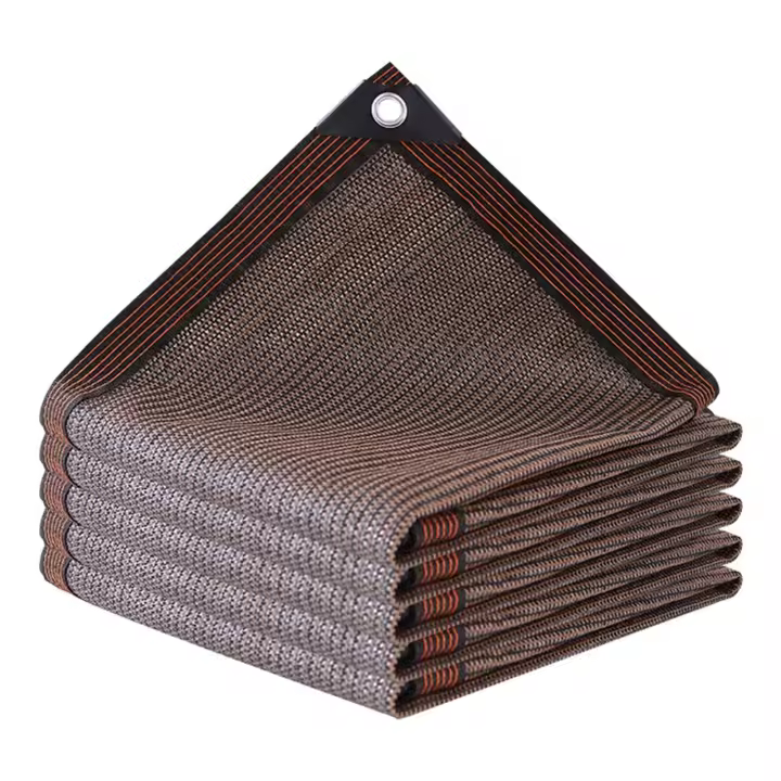 Tela de sombra de protección solar adecuada para toldos de jardín, protección UV, aislamiento térmico transpirable, Color café - 1