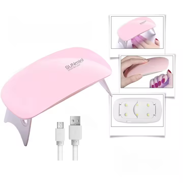 Secador Mini 6W Portátil Lámpara de Manicura UV con 6 LED para Uso Doméstico Cable USB Incluido - 1
