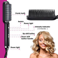 Salon Equipment Hair Straightening Comb Negative Ions Fluffy Hair Electric Hot Comb Curl Straight Straightening Hair Brush - details 2