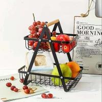 Organizador del segundo piso, cesta de frutas y verduras, soporte desmontable para cosméticos de baño, estante de iluminación de cocina - details 1