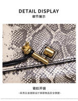 Bolso bandolera de un solo hombro de noche de moda de alta gama tejido a mano con patrón de serpiente para mujer - details 7
