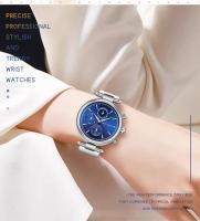Reloj de cuarzo a la moda para mujer, reloj multifunción de acero inoxidable resistente al agua, elegante, informal, regalo de lujo para ella - details 4