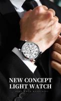 Reloj de Lujo para Hombres de Cuero Genuino Automático, Resistente al Agua, Funcional con Tres Ojos, Estilo Empresario - details 0