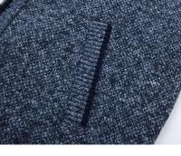 Chaqueta de Punto para Hombres en Invierno Cuello Abierto, Manga Larga, Forro de Lana, Ropa Casual de Color Sólido - details 13
