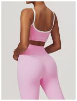 Sujetador deportivo ajustado desnudo, sujetador de Yoga con espalda grande en forma de U, Top de Fitness al aire libre para mujer - details 18