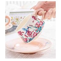 Juego de Taza de Café de Cerámica Vintage Pintura al Óleo de Lirio Floreciente en los Valles - details 17