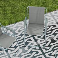 4 Sillas Camping Plegables Sillas Plegables Jardín Exterior Acolchadas en Tela Oxford con Marco Acero y Reposabrazos Carga 120 kg para Terraza Playa 53x54x76 cm Gris - details 6