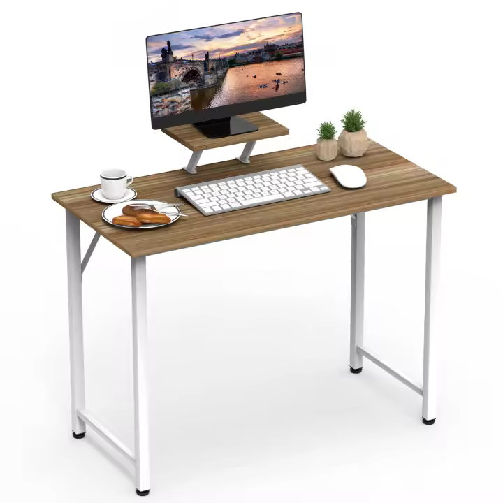 Rcynview  Escritorio Clásico 100x50x75cm Soporte para Monitor de PC Cajón de Utilidad Marco de Metal - 1