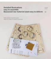 Rompecabezas de madera 3d para niños, conjunto de modelos de construcción mecánicos Montessori DIY, juguetes para construir motocicletas, dirigibles, coches, trenes - details 6