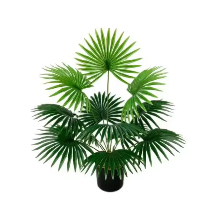 Planta de hoja de palma Tropical Artificial, plantas tropicales grandes, helecho hecho a mano, 9-18 hojas - 1