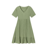 Vestido holgado informal de manga corta para mujer, Color sólido, novedad de 2024 - details 13