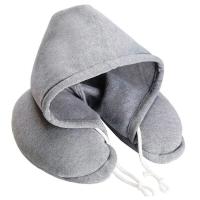 Almohada de avión en forma de U con sudadera con capucha, almohada de viaje suave y cómoda para el cuello con capucha - details 4