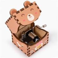 Caja de música de madera 3D artesanal, impresión en Color, manivela manual, cajas musicales, estructura de rompecabezas, caja de música de animales de dibujos animados, regalos de cumpleaños - details 8
