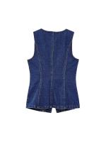 Chaqueta Denim de Verano 2025 para Mujer Cuello Redondo, Camisa de Moda Sólida, Vestido de Calle Elegante, Ropa al Aire Libre - details 4