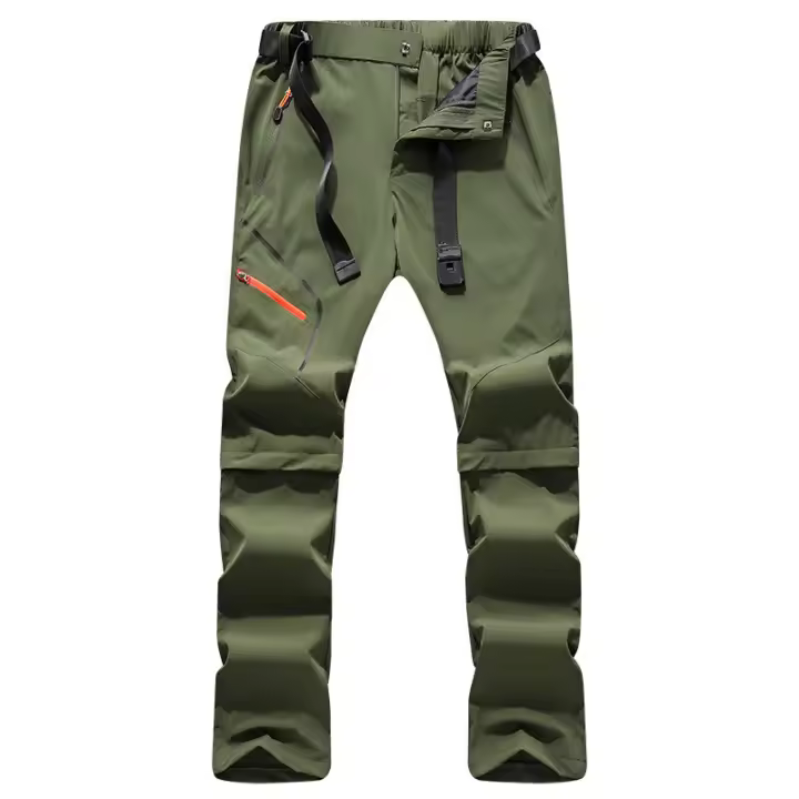 Pantalones de pesca convertibles de verano para hombre, ligeros, de secado rápido, con material de poliéster largo, a la moda - 1