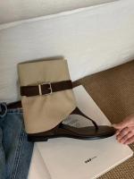 2025 botas de punta abierta de moda con aumento de altura interior botas cortas hebilla de cinturón primavera y verano nuevas botas de pantalón dos usan botas geniales - details 2