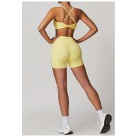 Fiess Sujetador de yoga para mujer, parte de atrás bonita, top deportivo de nailon, sujetador cruzado sexy transpirable, adecuado para gimnasio de mujer - details 10