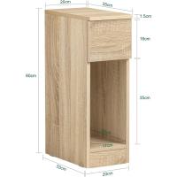 Auxiliares para Salón Mesilla de Noche Estrecha para Dormitorio con 1 Cajón y 1 Compartimento Abierto Blanco y Madera 20 x 35 x 60 cm FBT111-WNx2 ES - details 21