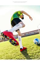 Botas de fútbol de cuero genuino antideslizantes y resistentes al desgaste con clavos cortos TF - details 7
