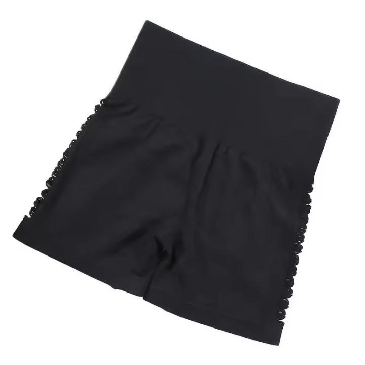 Chrleisure - Pantalones cortos de color liso para mujer, calcetines deportivos con realce de cadera, transpirables, ajustados, ropa deportiva - 1