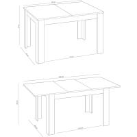 Mesa de Comedor Extensible de Madera Blanca Estilo Canadiense 140 a 190cm Ancho 90 Altura 78 - details 39