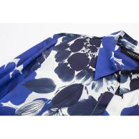 BUNO-camisa Vintage con estampado de flores para mujer, blusa holgada de seda con textura satinada y cuello abatible, con botonadura única, novedad de primavera de 2025 - details 4