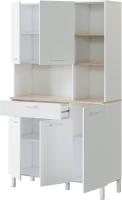 Alacena de Cocina Mueble Auxiliar de 3 Puertas y 1 Cajón Acabado en Blanco Artik y Roble Canadian - details 27