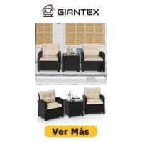 Conjunto de Muebles de Jardín, 3 Piezas de Ratán para Exterior, 2 Sillones con Cojines y 1 Mesa de Panel de Vidrio, Mesa y Silla para Terraza, Jardín, Patio (Marrón Oscuro) - details 9