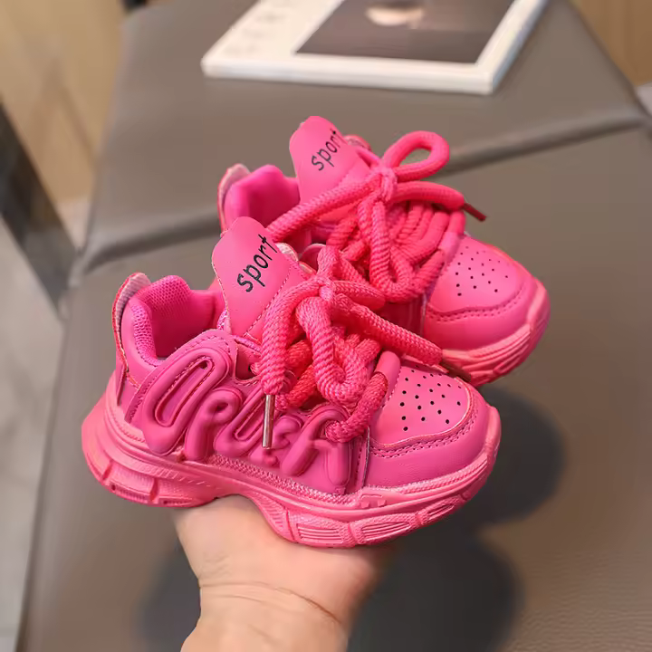 Compañero de clase primavera nuevas niñas zapatos deportivos niños letra papá zapatos de moda de la escuela media de los niños zapatos de estudiante - 1