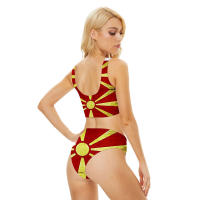 Bañador con estampado 3D de la Copa del Mundo de España para mujer, traje de baño dividido sin espalda, Bikini para mujer 2024 - details 24