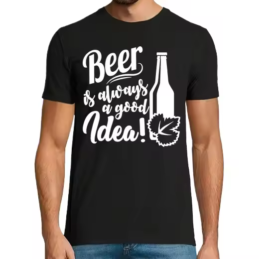 la cerveza siempre es una buena idea ce Camisetas CERVEZA,Pack Regalo Camiseta Personalizada - 1
