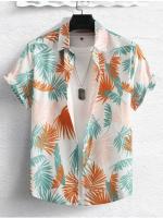 Camisa hawaiana, estampado vaquero para hombre y mujer, camisa de manga corta con solapas y botones en la playa, top casual de moda - details 6