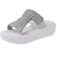 Zapatillas tejidas ligeras de suela gruesa de gran tamaño para mujer, nuevas sandalias casuales de punta redonda de lana. - details 17
