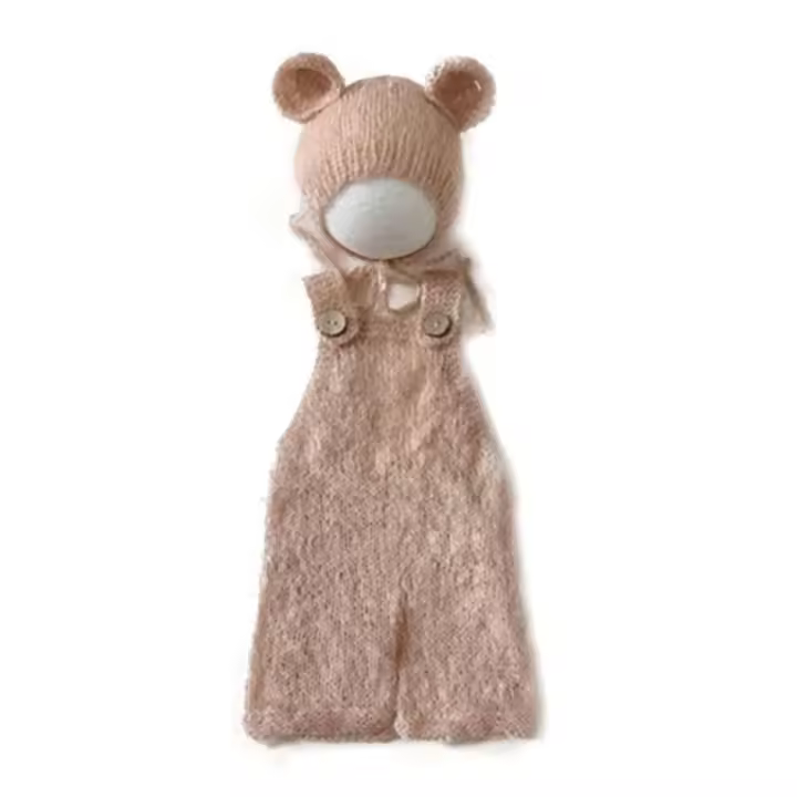 Accesorios de fotografía para bebés recién nacidos, niño y niña, tres lindos sombreros de oso, Mameluco A2ub - 1