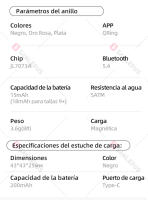 Anillo inteligente SANLEPUS para seguimiento de fitness y salud |   Rastreador de actividad (pasos, calorías, sueño, estrés) |   Aplicación QRing |   Compatible con iPhone/Android/Xiaomi - details 11