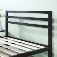 Cama 90x190 cm - Altura 36 cm con almacenaje debajo de la cama - Estructura de cama de plataforma de metal con cabecero - Negro - details 14