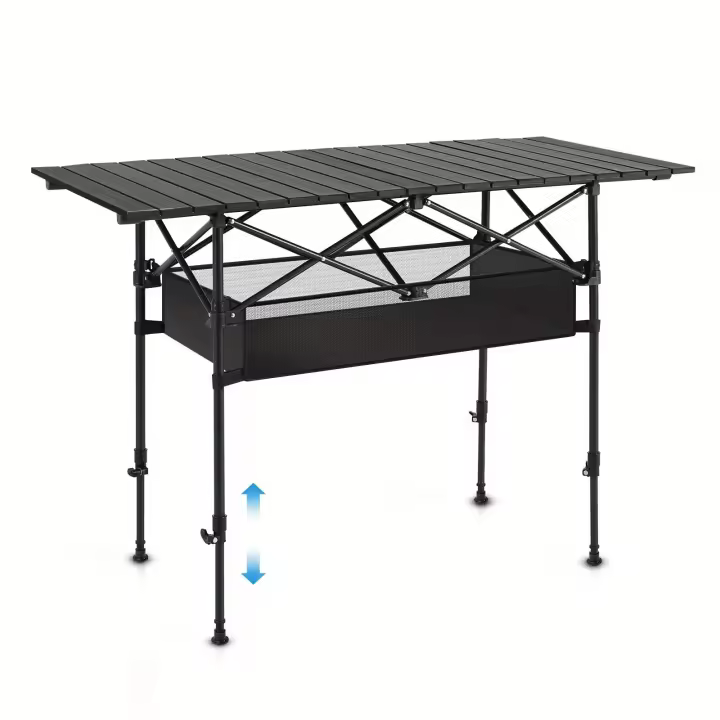 Mesa de Camping Nesmova Ajustable y Plegable Portátil de Aluminio para Picnics Indoor y Outdoor - 1
