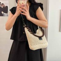 Bolso tejido de playa hueco, bolso de mano para playa, bolso de playa bohemio, bolso de cubo, bolso de hombro hueco de gran capacidad para compras - details 14