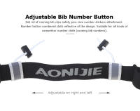 Cinturón de la carrera AONIJIE Unisex E4076 con bolsillo para bandas en la cintura para triatlón maratón ciclismo motor con 6 bucles de gel - details 9