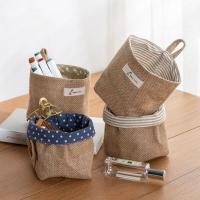 Bolsas de almacenamiento montadas en la pared, cesta plegable de algodón y lino, organizador familiar decorativo (color como se muestra), 2 uds. - details 1