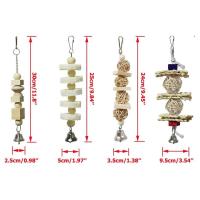 7 piezas loro colgante jaula de loro accesorios Juguetes Para loros juguetes masticables pájaro Columpio de morder puente de madera 17 - details 1