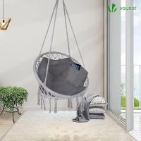 Silla Colgante Exterior con Flecos, Hamaca con Conjines y Kit de Suspensión, Ø80cm Silla Columpio para Interior y Exterior, Beiges - details 29