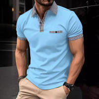 Polo de manga corta para hombre, camiseta informal de talla grande 5XL, 4XL, 3XL, 2XL, cuello Henley - details 3