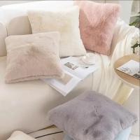 1 Uds. Funda de almohada Ultra suave de piel de conejo de imitación, funda de cojín decorativa de felpa cálida de lujo para sofá, dormitorio y sala de estar - details 2