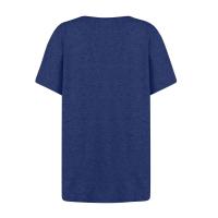 Camisetas Casuales de Verano para Mujer Top Básico Sólido con Botón Cuello en V Estilo Callejero Oversize Ropa de Moda - details 15