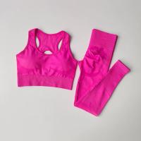 Conjunto de Yoga Sin Costuras Conjunto Deportivo para Mujer de Nylon Sólido con Cuello Redondo - details 10