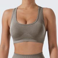 Sujetador Deportivo de Alta Soporte Sin Costuras, Cuello Halter, Abierto de Espalda, Ideal para Gimnasio, Fitness, Yoga Color Sólido - details 3