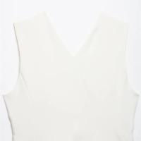 PB&ZA2025 Chaleco sin mangas con cuello en V asimétrico, holgado, informal, corto, top de verano, ropa nueva para mujer - details 5