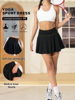 Falda pantalón de tenis para mujer, falda atlética de secado rápido con pantalones cortos incorporados, faldas pantalón deportivas ligeras para entrenamiento - details 7